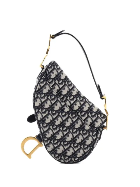 Christian Dior Pre-Owned Saddle Handbag Oblique Canvas Mini shoulder bag Blue PHRSO5UUAN3XOGOI