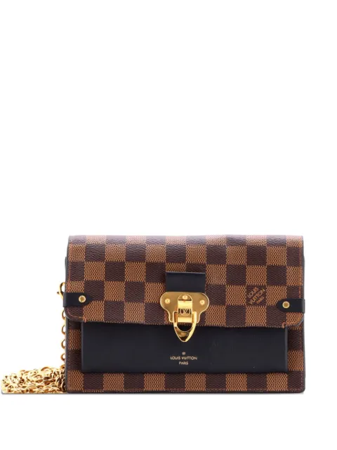 Louis Vuitton Pre-Owned Vavin Chain Wallet NM Damier with Leather crossbody bag Black 0G1LZGYPAYLUIFTS