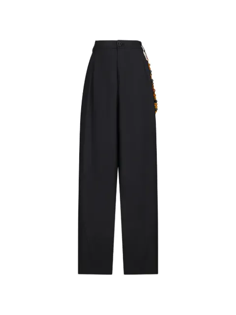 DARKPARK Phebe beaded wide-leg trousers Black WTR36FAC162