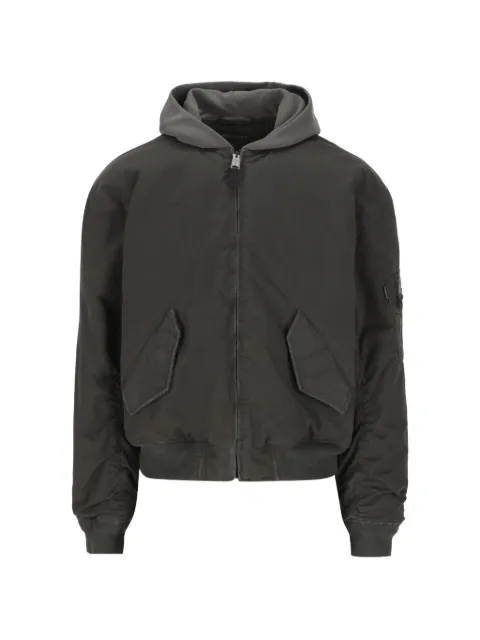 Balenciaga hooded zip-up bomber jacket Grey 857699TTP10