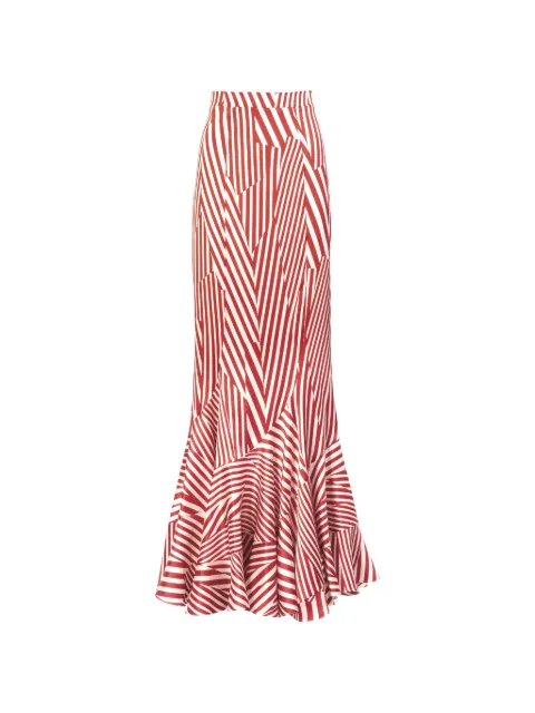 Silvia Tcherassi Florina striped ruffled maxi skirt Red ST260146