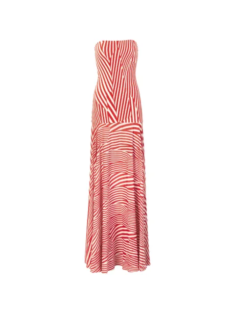 Silvia Tcherassi Muriel striped strapless maxi dress Red ST260147