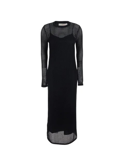 Jucca mesh-overlay midi dress Black J4351034109003