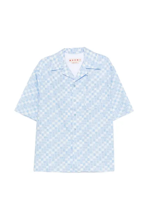 Marni buttoned patterned shirt Blue CUMU0213U1UTC569