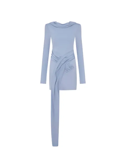 Violante Nessi Aligheri draping crossover long-sleeve mini dress Blue CO06ALEJ