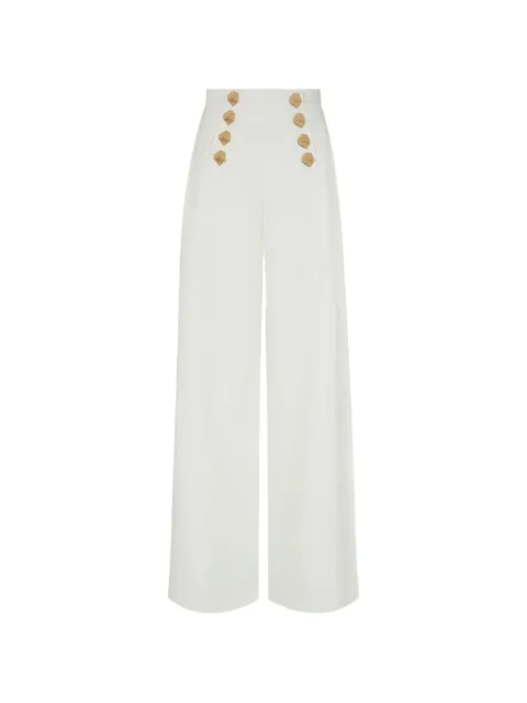Violante Nessi Viotti button wide-leg pallazo pants White CO03VICW