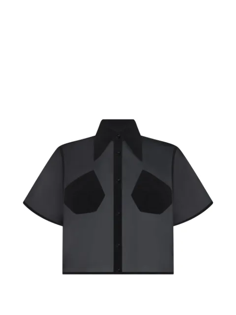 Violante Nessi Lea embroidered cropped shirt Black CO02LESO