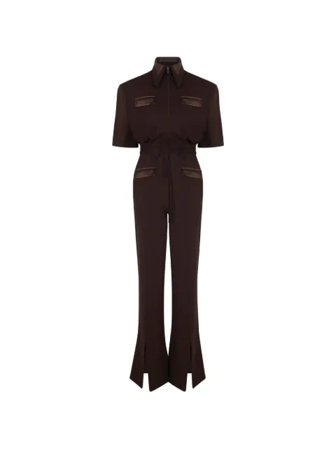 Violante Nessi Duse strong collar split jumpsuit Brown CO07DUVI