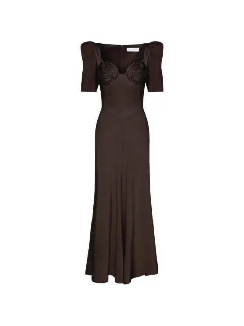 Violante Nessi Baccarat sweetheart-neckline maxi dress Brown CO06BASCSS
