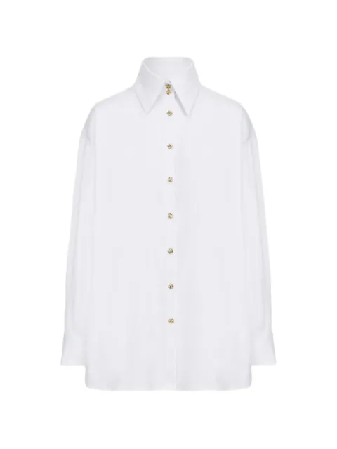 Violante Nessi Dadamaino geometric-button oversized shirt White CO02DACO
