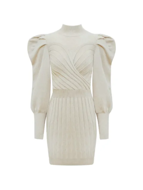 Violante Nessi Yoko sculptural ribbed mini dress Neutrals CO10YOKCA