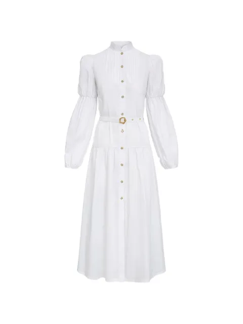 Violante Nessi Derain long-sleeve belted dress White CO06DEOC