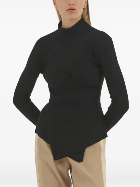 Violante Nessi Roy ribbed turtleneck top Black CO08ROKCA
