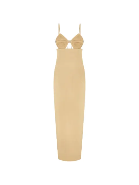 Violante Nessi Rodari geometric-cup maxi dress Gold CO06ROSBSF