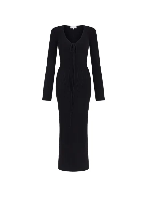 Violante Nessi Cristina halterneck long-sleeve midi dress Black CO10CRKVI