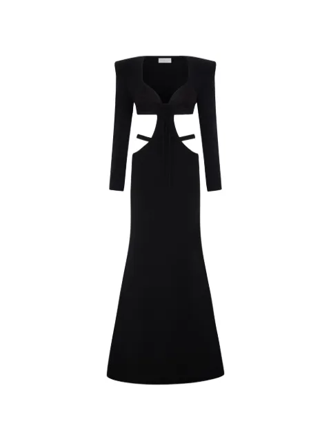 Violante Nessi Bruna cut-out embroidered maxi dress Black CO06BRCASF