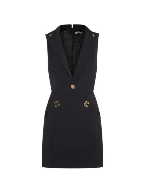 Elisabetta Franchi double layer stretch logo detail mini dress Black AB92461E2
