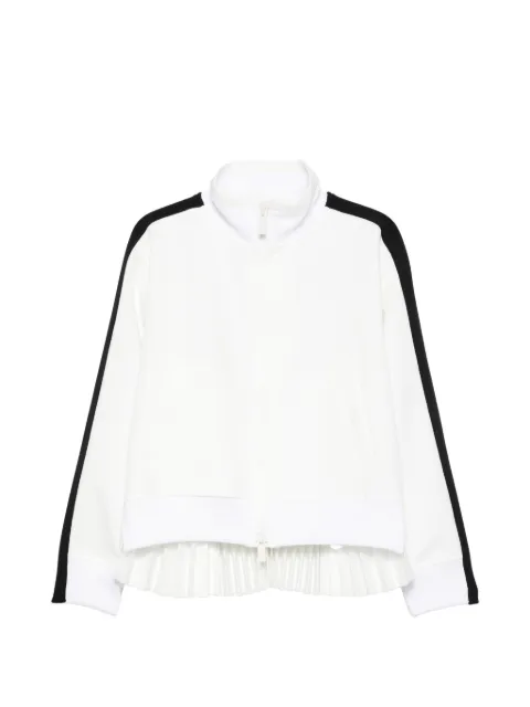 sacai stripe pleated jacket White SCW315