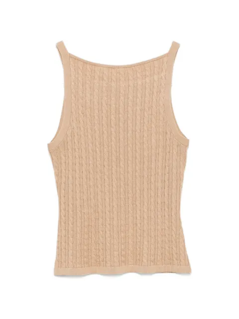 Soft Goat cable-knit tank top Brown 24846