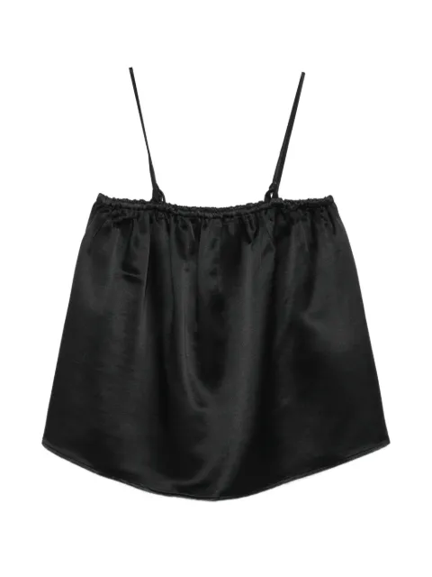 Soft Goat gathered spaghetti-strap blouse Black 24825