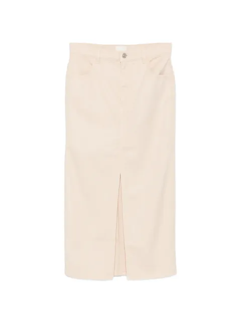 ISABEL MARANT Faharia front-slit logo-patch midi skirt Neutrals JU0480FAB1H07I
