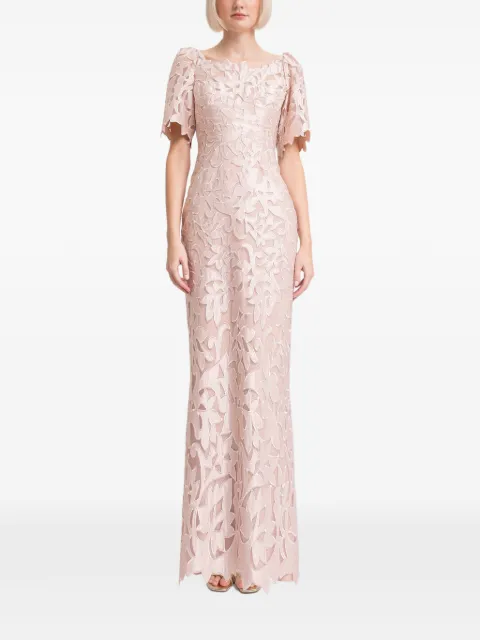 Gemy Maalouf embroidered satin long dress Pink EDSS252028LD