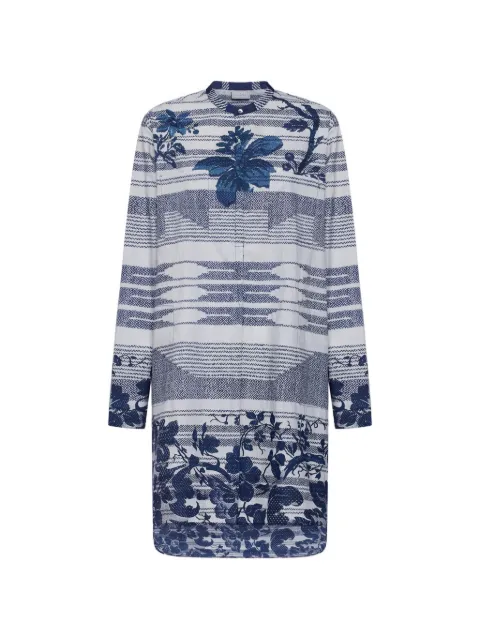 Pierre-Louis Mascia Diomede long-sleeve floral shirt dress Blue DIOMEDESAB12779CO518265101