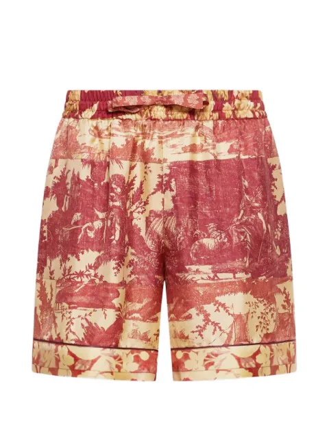 Pierre-Louis Mascia Aloe pastoral print elasticated shorts Red ALOESPN12170SE518130101