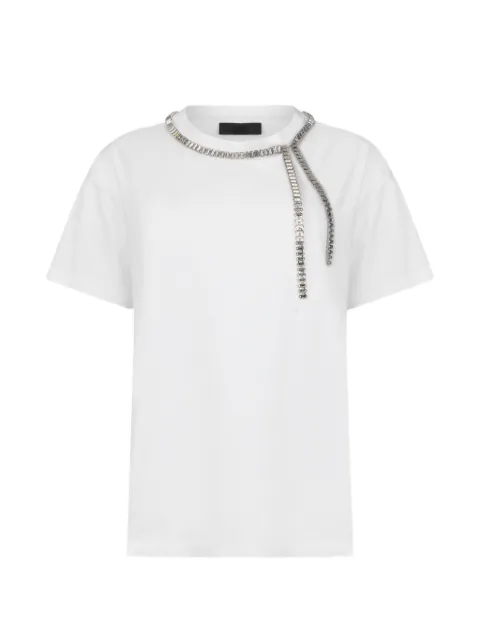 LIU JO oversized T-shirt with bejewelled embellishment White CA6167JS08811111