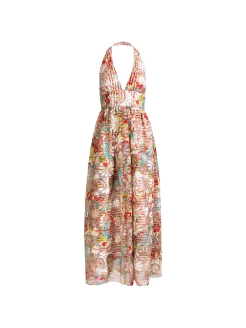 Silvia Tcherassi Kairi floral-print V-neck dress Neutrals ST260128