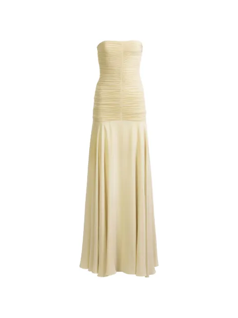 Silvia Tcherassi Norma ruched strapless maxi dress Neutrals ST260186