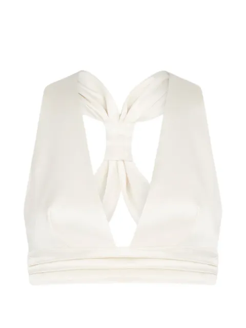 Violante Nessi Adele bow detail top Neutrals CO02ADCA