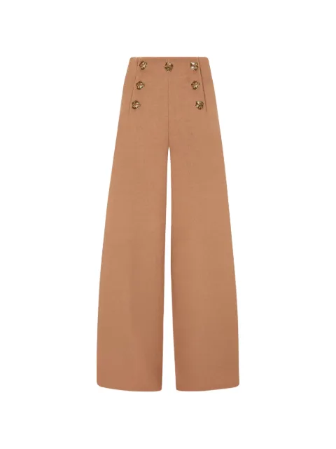Violante Nessi Tano button embellished trousers Brown CO03TACW