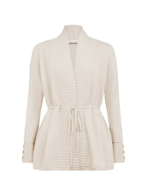 Violante Nessi Augusta belted knitted cardigan Neutrals CO09AUKCC