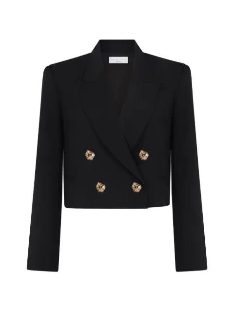Violante Nessi Marinetti geometric-button cropped blazer Black CO01MAWC