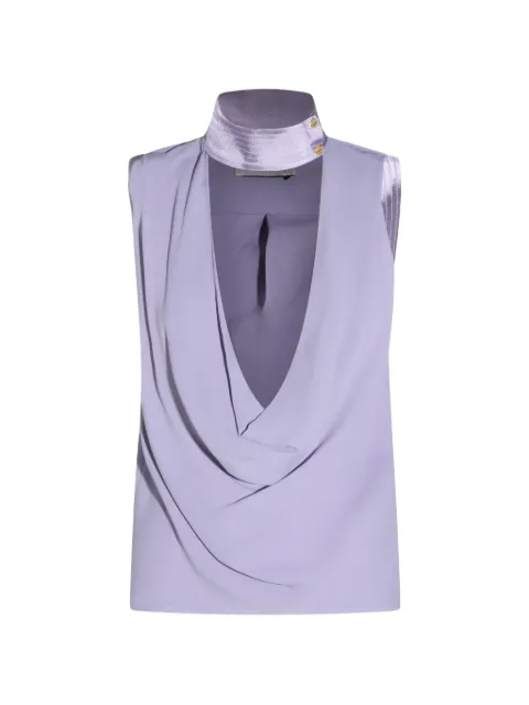 Elisabetta Franchi top in viscose georgette fabric Purple CA13461E2