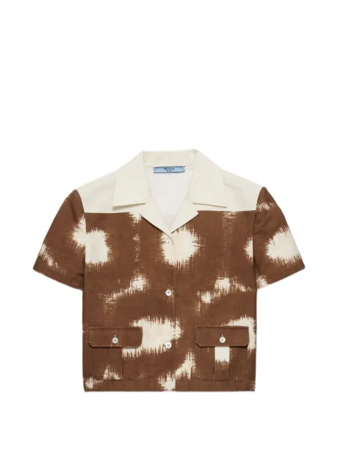 Prada printed canvas shirt Brown P412JSOOO187Q