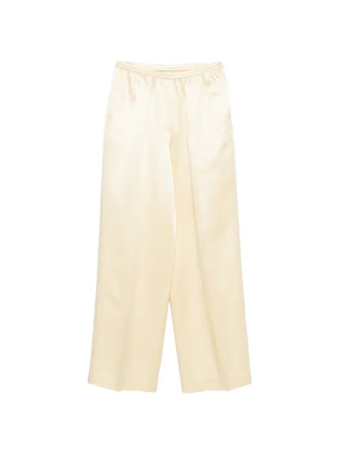 Soft Goat wide-leg silk-blend trousers Yellow 24734