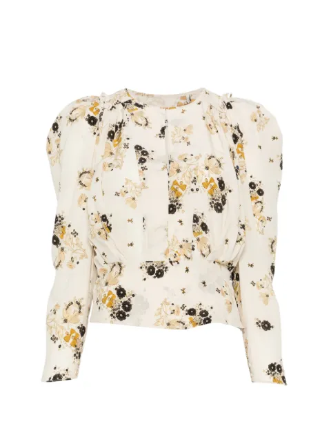 ISABEL MARANT Zarga floral-print top Neutrals HT0012FAD3J07I