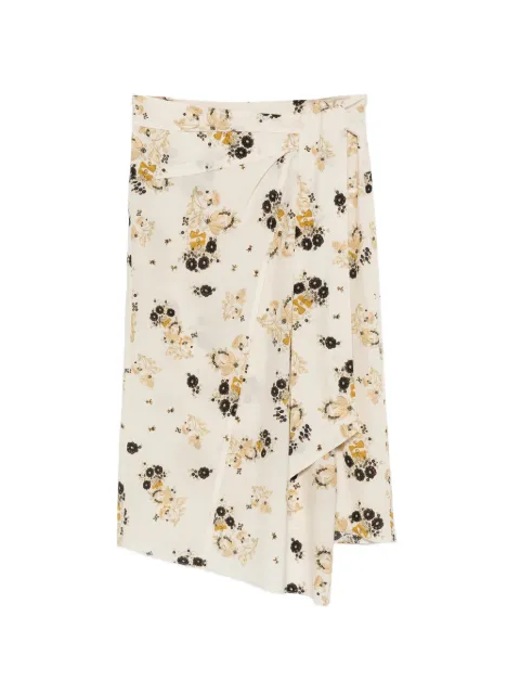 ISABEL MARANT Faniry asymmetric midi skirt Neutrals JU0535FAD3J07I