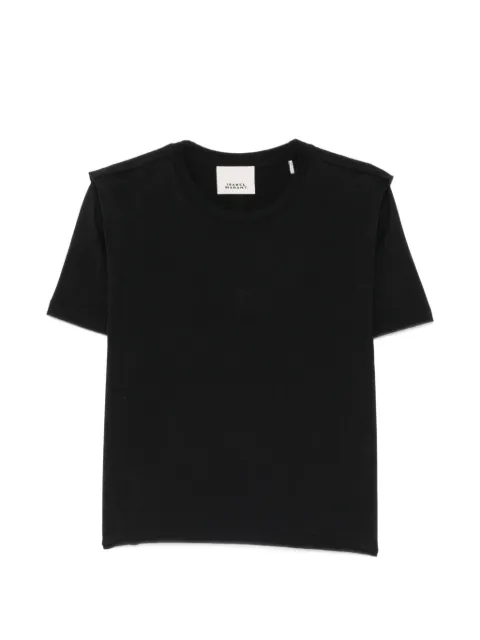 ISABEL MARANT Zelitos padded-shoulder T-shirt Black TS0041FAA1N41I