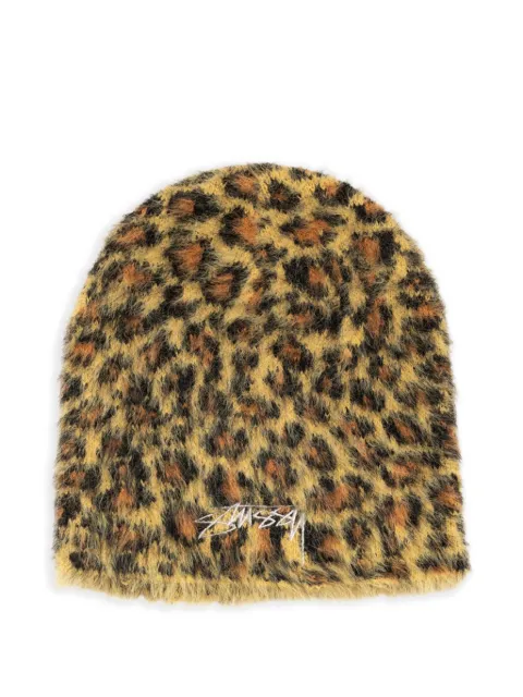 Stüssy leopard beanie hat Brown STUS351