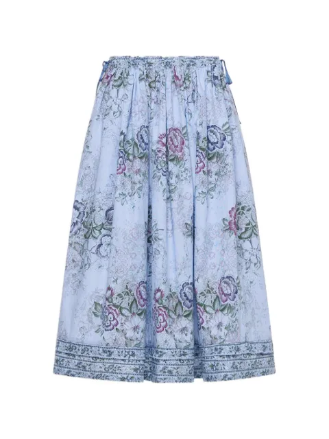 Pierre-Louis Mascia Rhi floral-print A-line midi skirt Blue RHISGO12812CO518184101