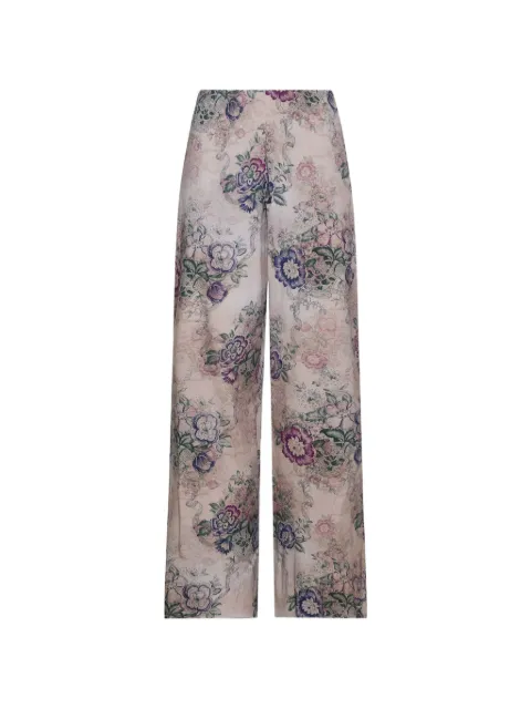 Pierre-Louis Mascia Adanastr floral wide-leg trousers Neutrals ADANASTRSVPT12409SE146912101