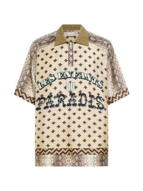Pierre-Louis Mascia Aloe geometric-pattern polo shirt Neutrals ALOESPO12563SE518169101