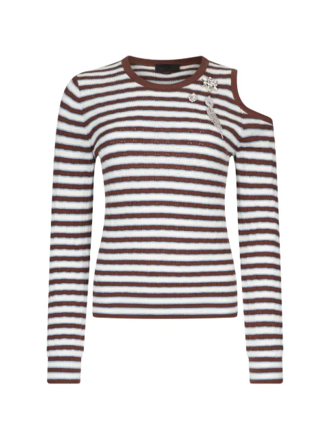 LIU JO striped cut-out sweater Brown CA6065MS52GC3975