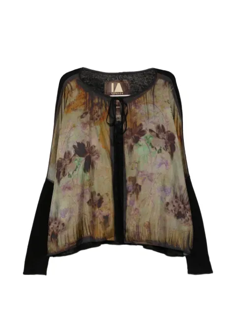 IA LONDON floral-print tie-neck knitwear Black FLJK005FOGGYFIELDSI