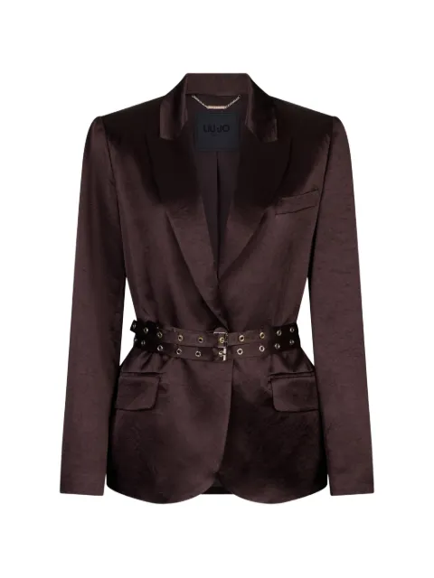 LIU JO satin blazer with belt Brown CA6146T450AP9576