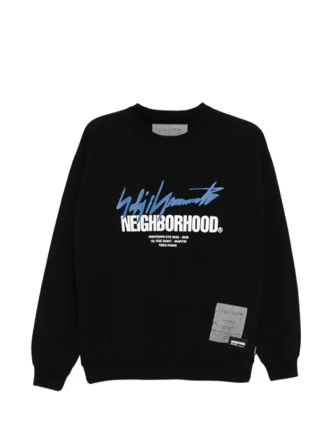 Yohji Yamamoto x NH logo-print cotton sweater Black HKT99999