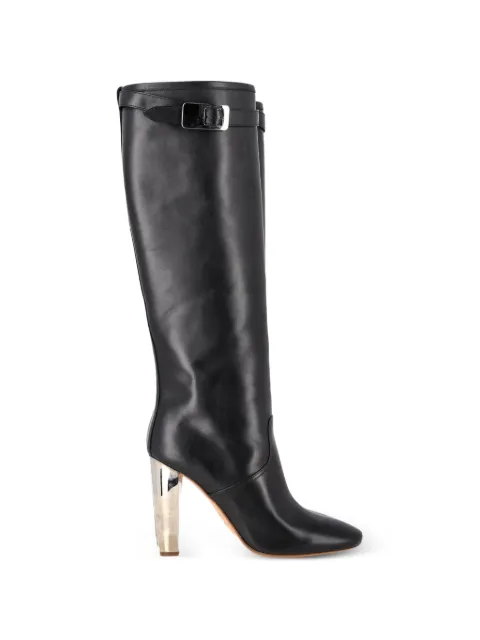 Hermès Pre-Owned chrome-heel leather boots Black NAPPUGBSH664602W